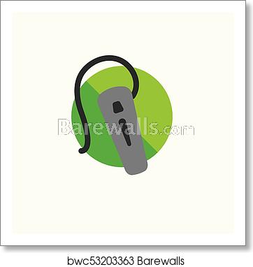 362x382 Hearing Aid Icon With Wraparound Ear Wire, Art Print Barewalls