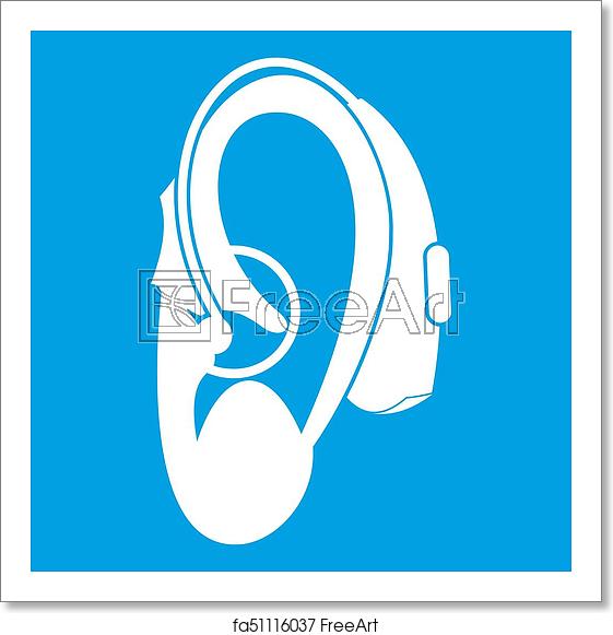 561x581 Free Art Print Of Hearing Aid Icon White Hearing Aid Icon White