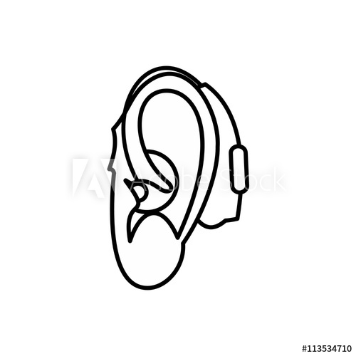500x500 Hearing Aid Icon, Outline Style