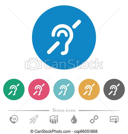 450x470 Hearing Impaired Flat Round Icons Hearing Impaired Flat White