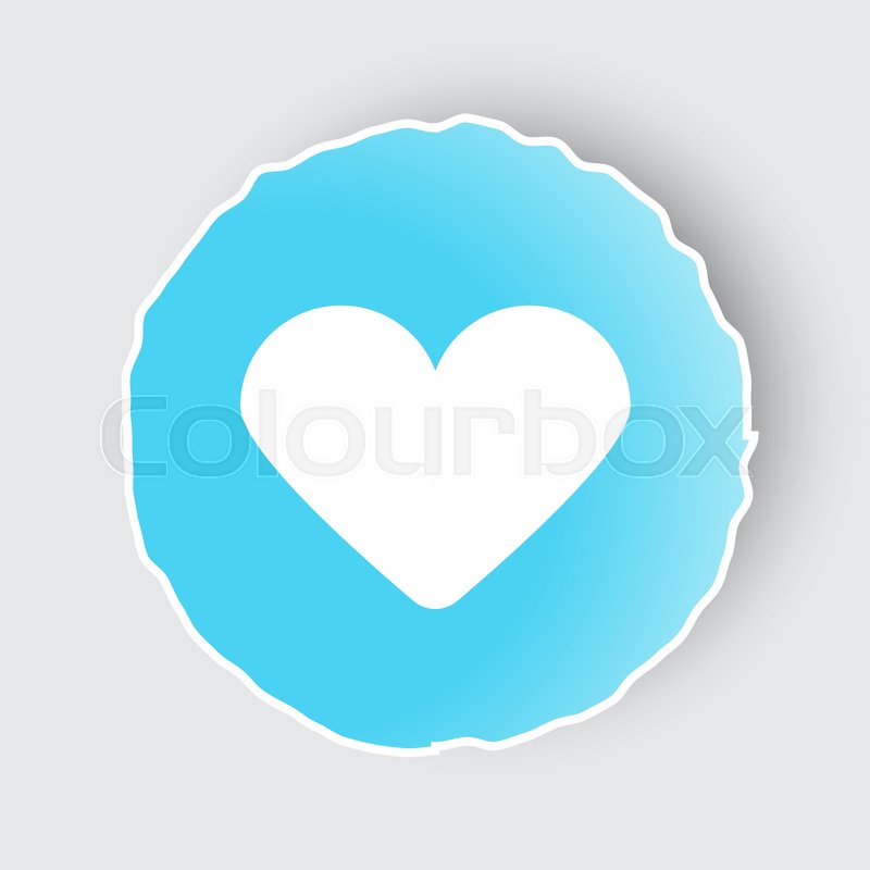 800x800 Blue App Button With Heart Icon On Stock Vector Colourbox
