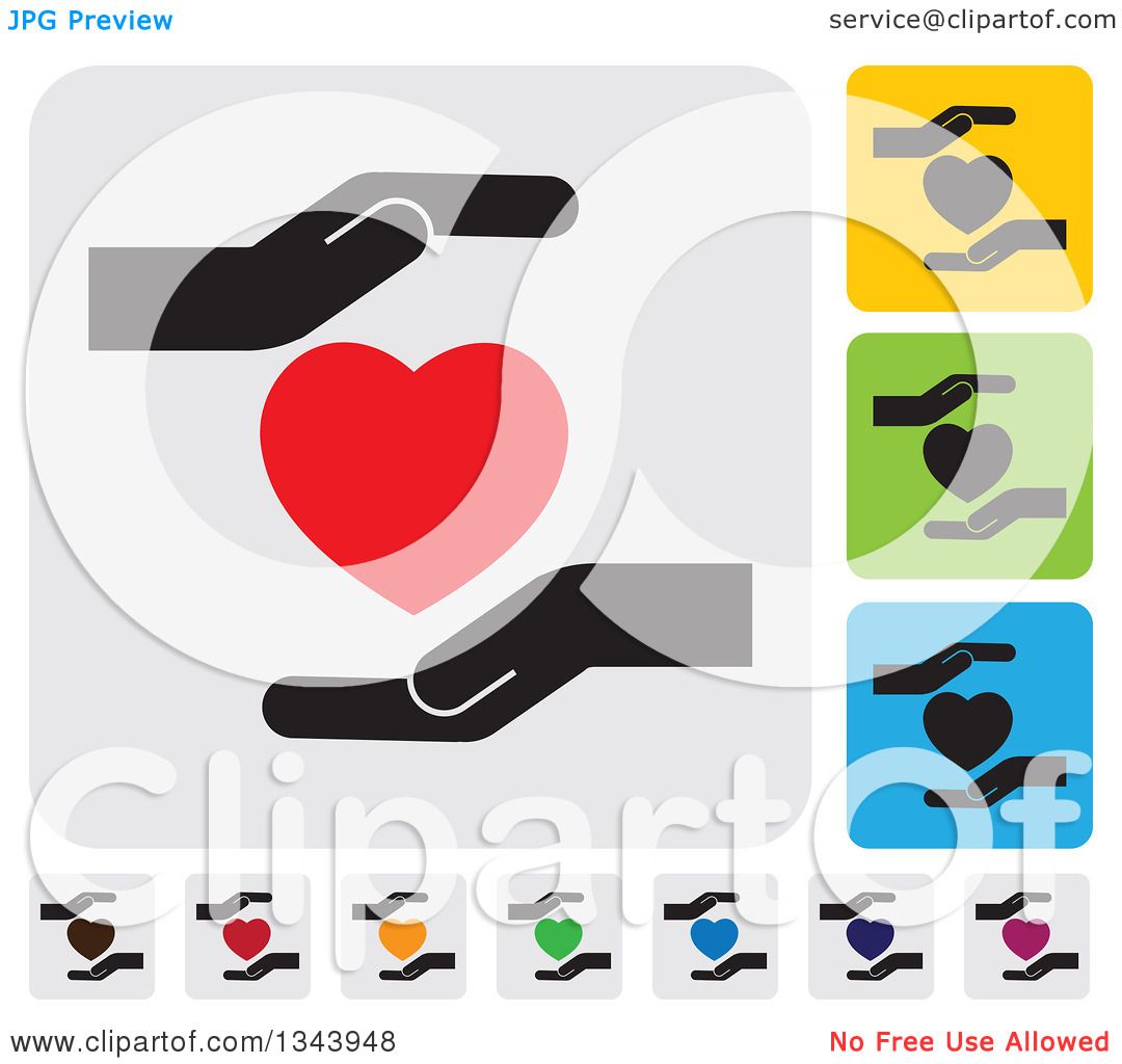 1080x1024 Clipart Of Rounded Corner Square Protective Hand And Heart App