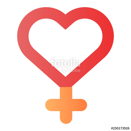 500x500 Female Gender Flat Icon Heart Shaped Woman Gender Sign Color