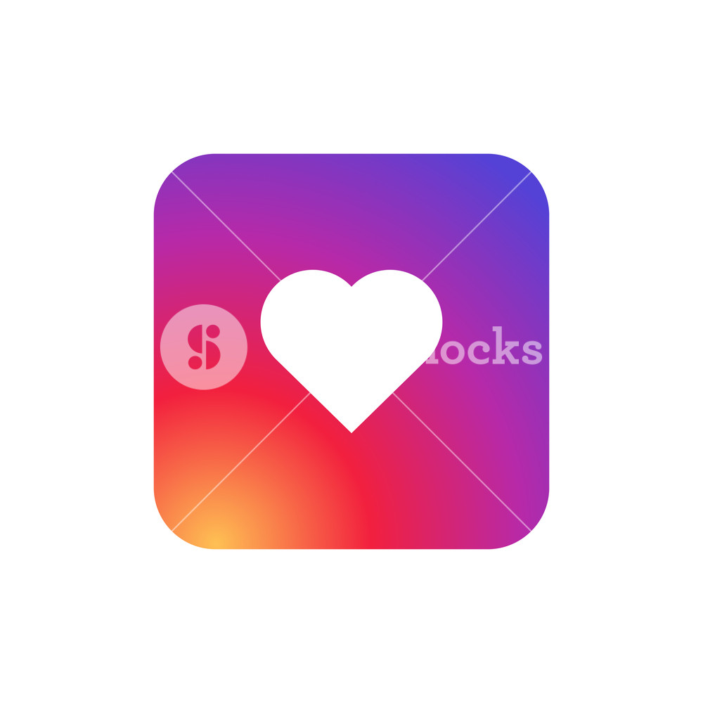1000x1000 Heart Symbol App Icon With Smooth Color Gradient Background