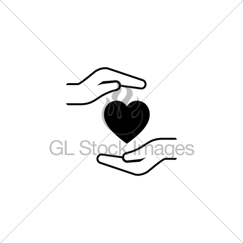 500x500 Heart Disease Prevention Icon Flat Design Gl Stock Images
