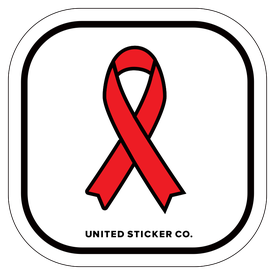 275x275 Red Ribbon Icon Decal United Sticker Co