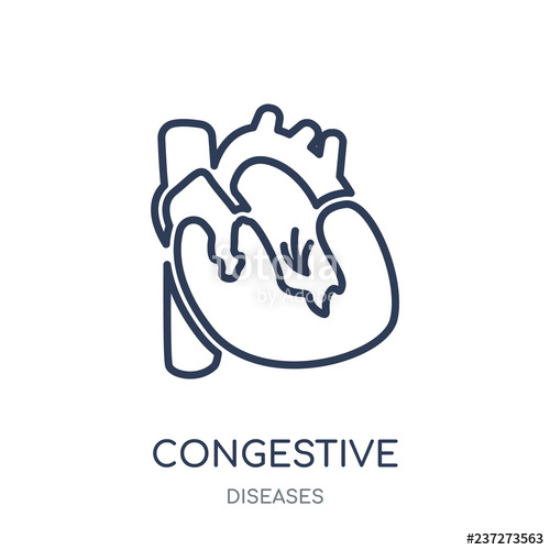 500x500 Congestive Heart Disease Icon Congestive Heart Disease Linear