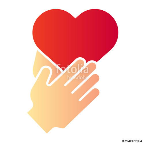 500x500 Heart In Hands Flat Icon Care Color Icons In Trendy Flat Style