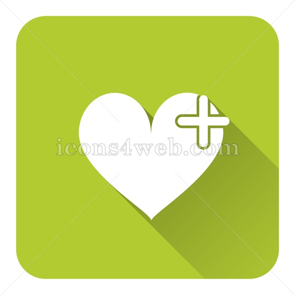600x600 Heart With Cross Flat Icon With Long Shadow Vector