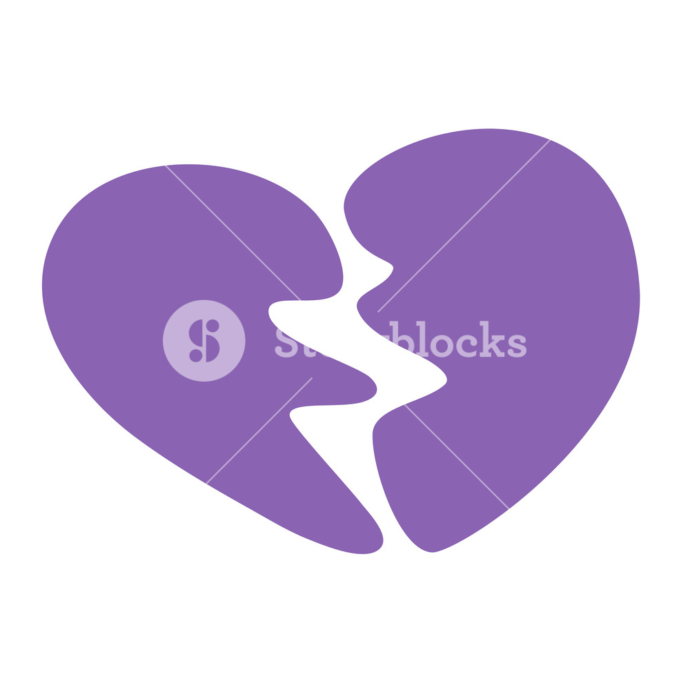 1000x1000 Purple Heartbreak Broken Heart Or Divorce Flat Icon For Apps