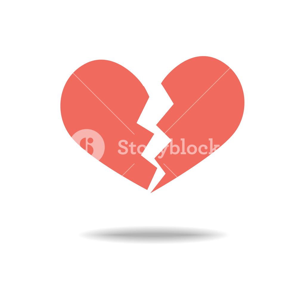 1000x1000 Red Heartbreak Broken Heart Or Divorce Flat Icon For Apps