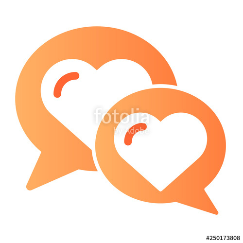 500x500 Chat For Love Flat Icon Speech Bubble With Heart Color Icons