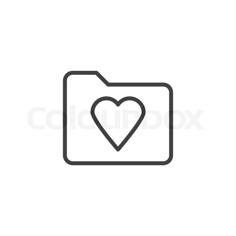 800x800 Heart Folder Outline Icon Linear Stock Vector Colourbox