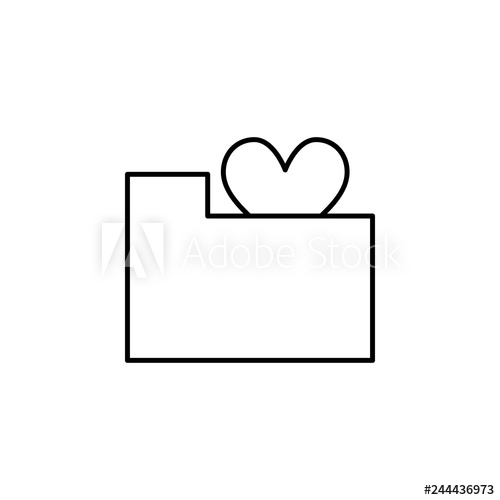 500x500 Heart Folder Icon Element Of Valentine's Day Icon For Mobile