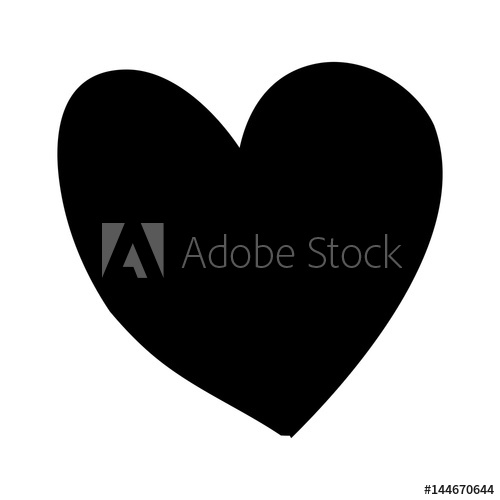 500x500 Monochrome Silhouette Heart Health Icon Vector Illustration