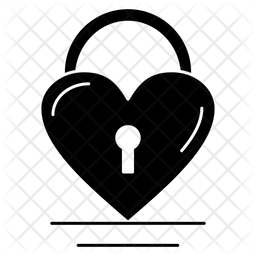 256x256 Heart Lock Icon Of Glyph Style