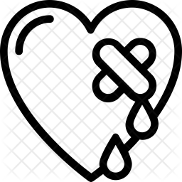 256x256 Broken Heart Icon Of Line Style