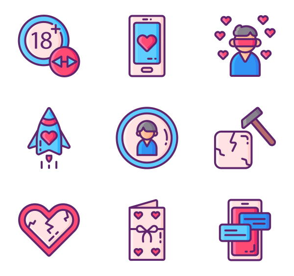 600x564 Heart Icons