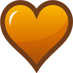 256x256 Heart Icon Orange