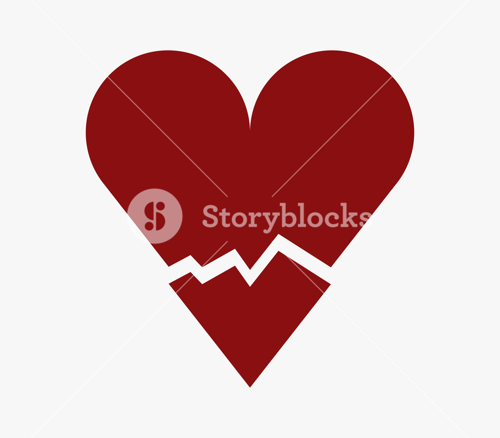 1000x875 Broken Heart Icon On White Background Royalty Free Stock Image