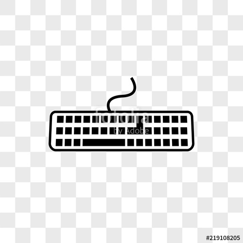 500x500 Keyboard Vector Icon On Transparent Background, Keyboard Icon