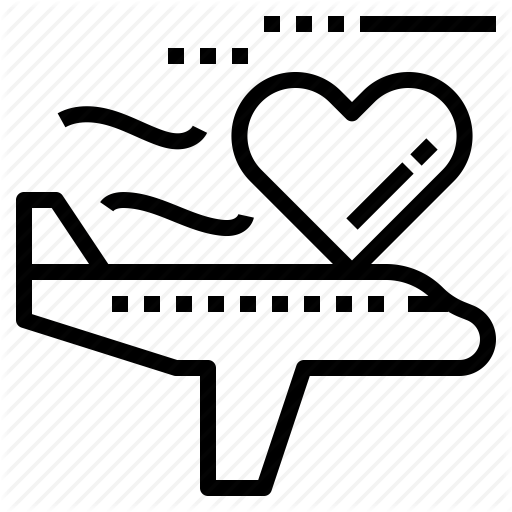 512x512 Airplane, Flight, Fly, Heart, Love, Travel Icon