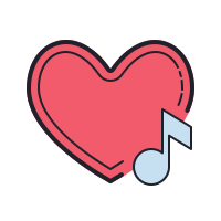 200x200 Music Heart Icon