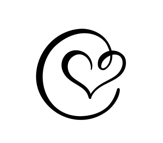 Hand Drawn Heart Love Sign Romantic Calligraphy Vector 560x490 Hand Drawn Heart Love Sign Romantic Calligraphy Vector