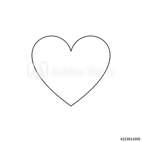 Vector Outline Heart Icon, Simple Love Symbol, Black Line Isolated 500x500 Vector Outline Heart Icon, Simple Love Symbol, Black Line Isolated