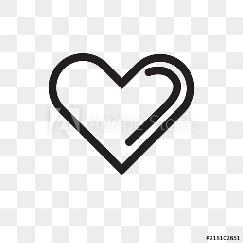 500x500 Heart Outline Vector Icon Isolated On Transparent Background