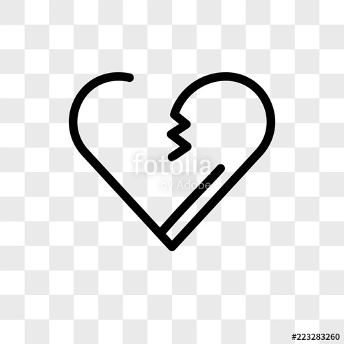 500x500 Broken Heart Vector Icon Isolated On Transparent Background