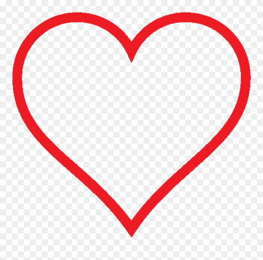 880x869 Heart Icon Red Hollow Valentine