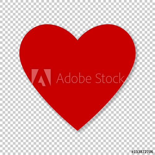 500x500 Valentine Red Heart On Transparent Background Simple Heart Icon