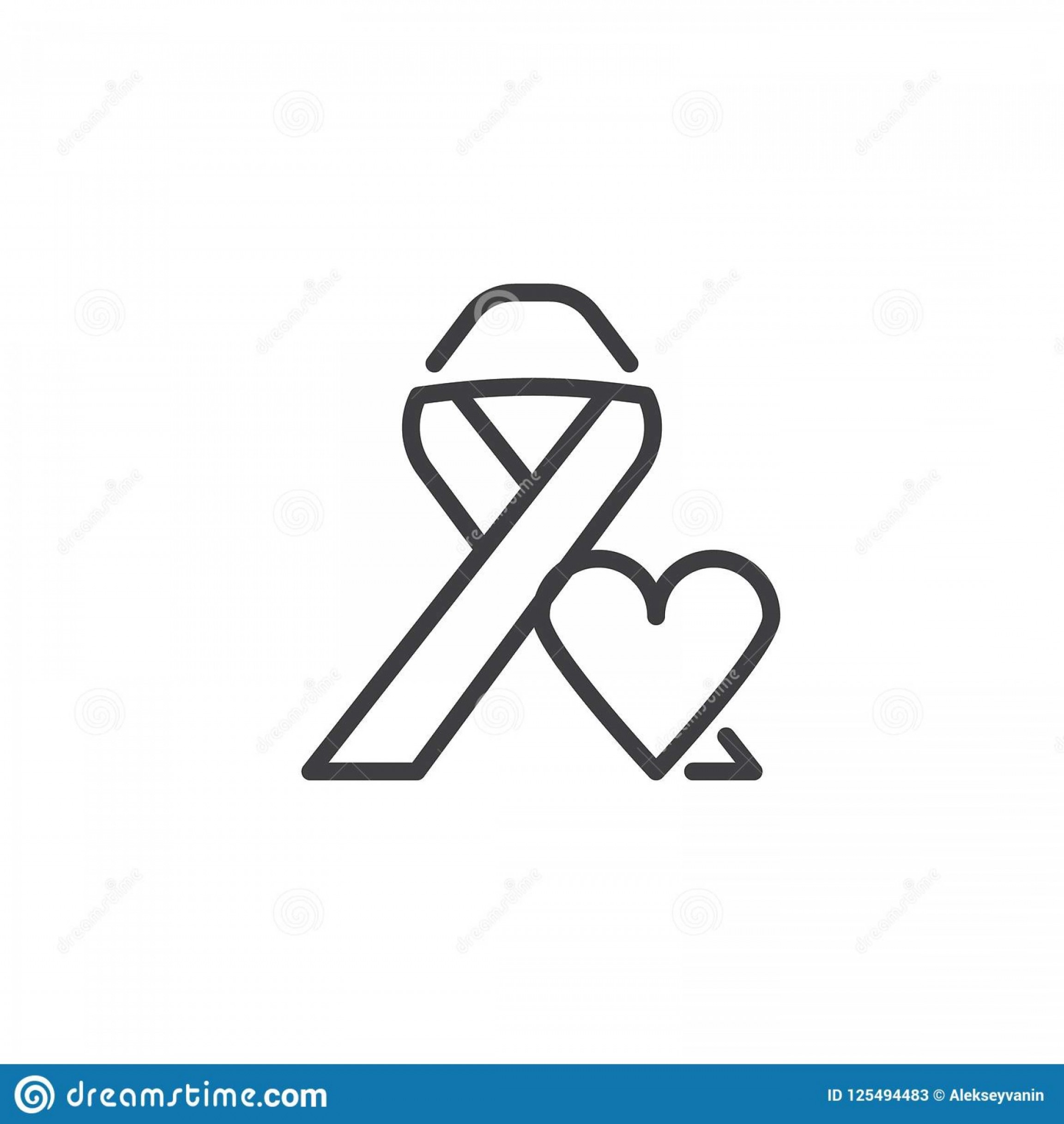 2304x2433 Heart Awareness Ribbon Outline Icon Linear Style Sign Mobile