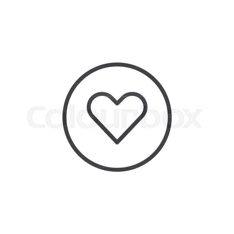 800x800 Heart In A Circle Outline Icon Stock Vector Colourbox