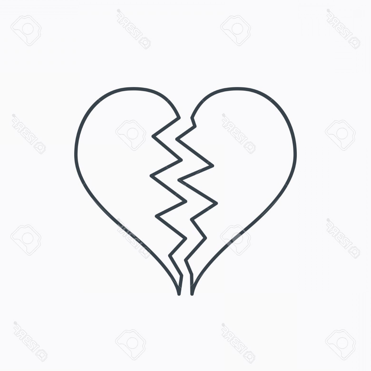 1560x1560 Photostock Vector Broken Heart Icon Divorce Sign End Of Love