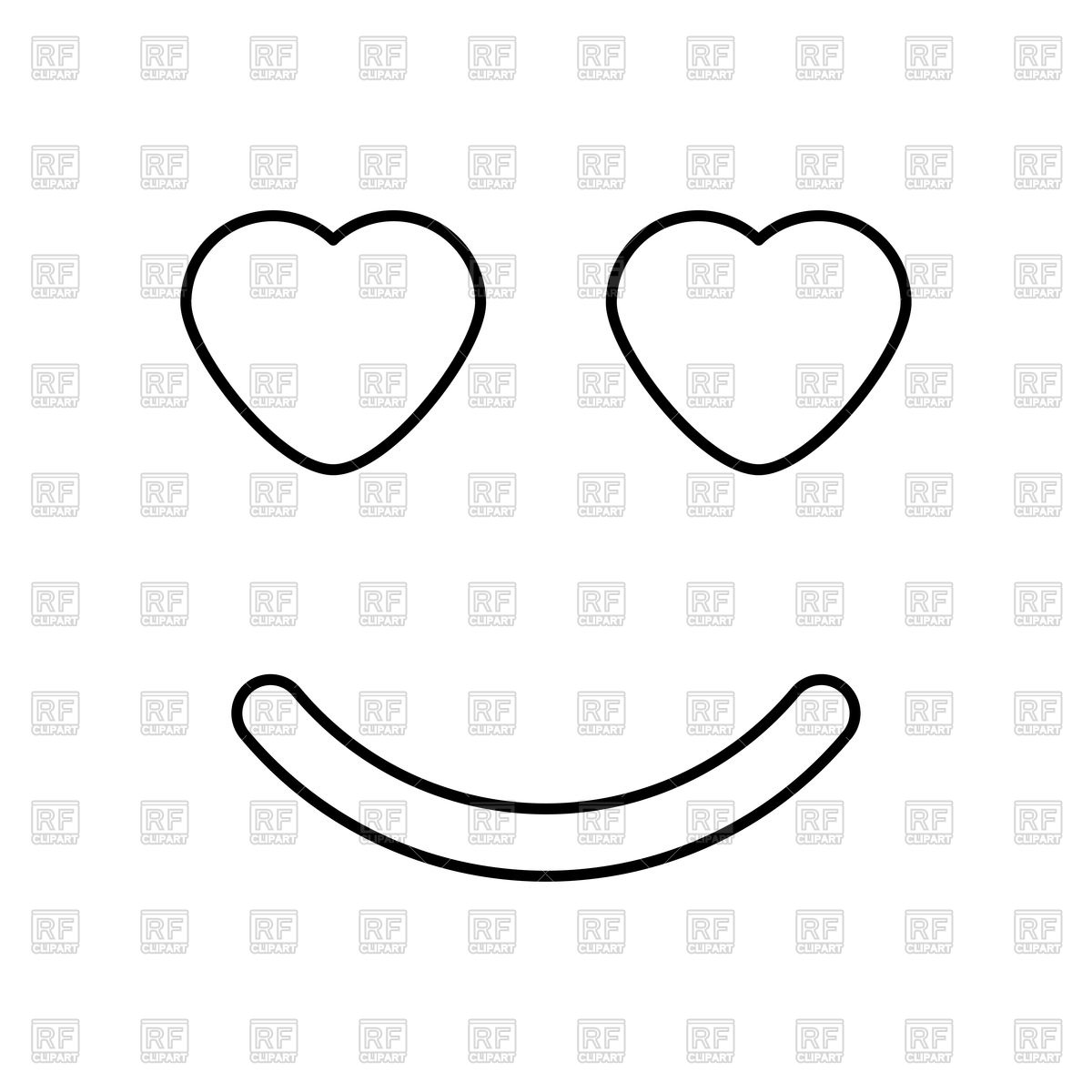 1200x1200 Smile With Heart Eyes Outline Icon Vector Image Of Icons