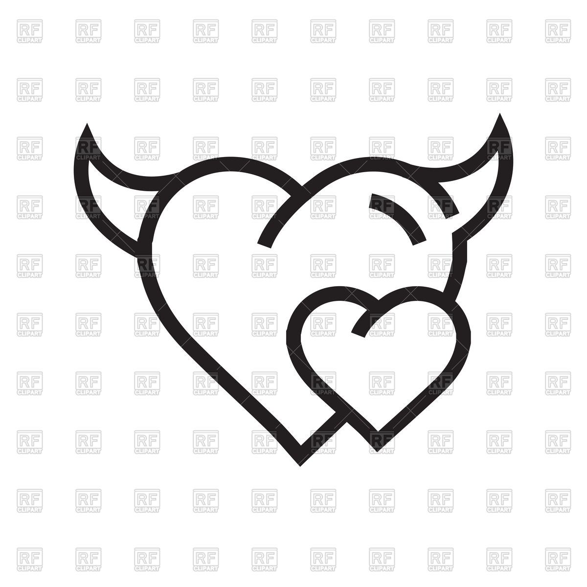 1200x1200 Devil Heart Outline Icon Vector Image Of Icons And Emblems Pixia