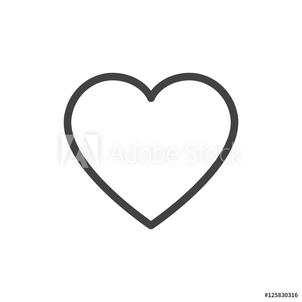 1000x1000 Fotografie, Obraz Heart Outline Icon Vector Isolated Posters Cz