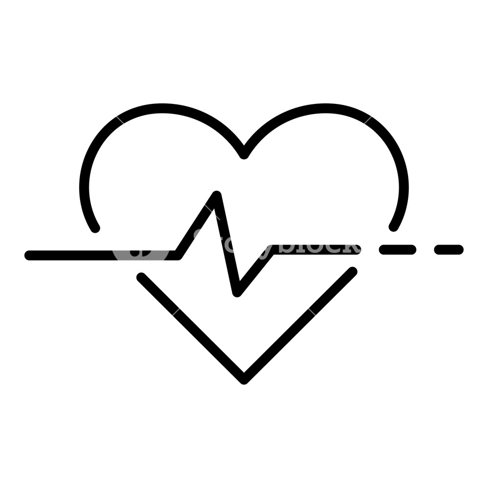 1000x1000 Heart Rate Icon Outline Heart Rate Vector Icon For Web Design