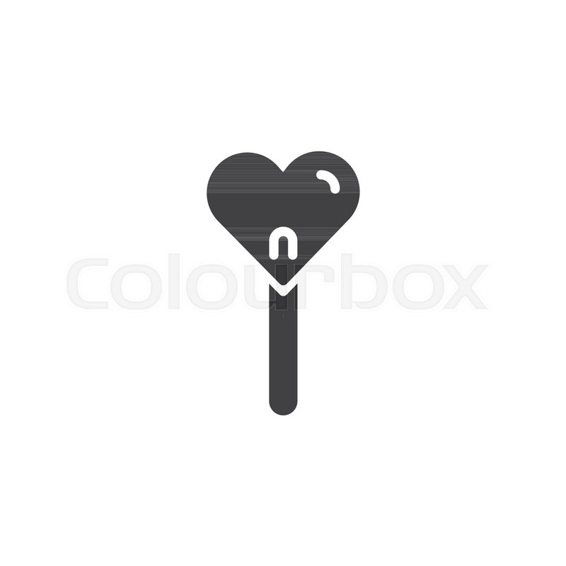 800x800 Candy Lollipop In Heart Shape Icon Stock Vector Colourbox