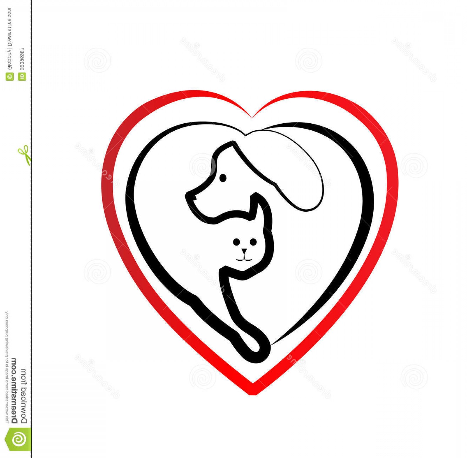 1590x1560 Royalty Free Stock Photography Dog Cat Love Logo Silhouettes Heart