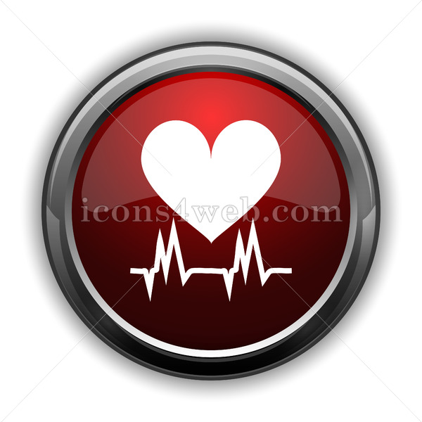 600x600 Heartbeat Icon Red Glossy Web Icon With Shadow