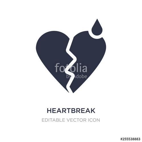 500x500 Heartbreak Icon On White Background Simple Element Illustration