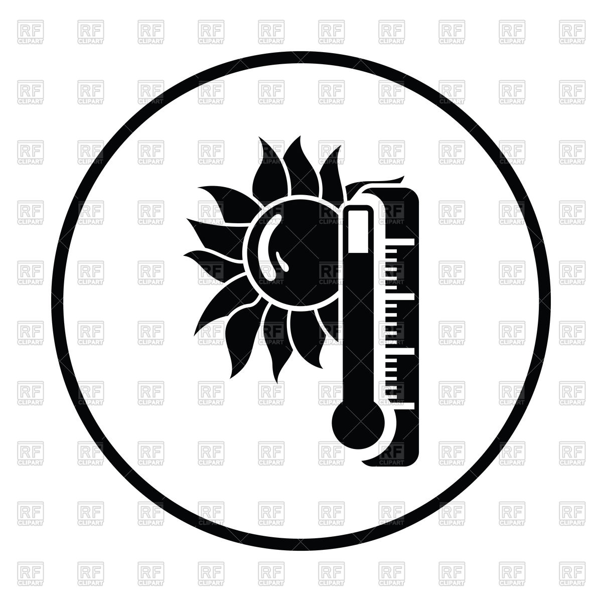 1200x1200 Summer Heat Icon Thin Circle Design Vector Image Of Icons
