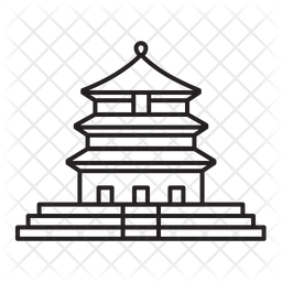 256x256 Temple Of Heaven Icon Of Line Style