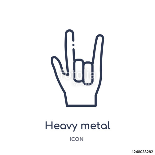 500x500 Heavy Metal Icon From Music Outline Collection Thin Line Heavy