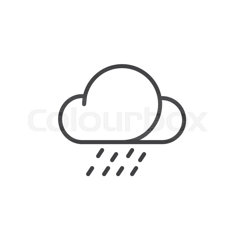 800x800 Heavy Rain Line Icon, Outline Vector Stock Vector Colourbox
