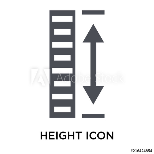 500x500 Height Icon Vector Sign And Symbol Isolated On White Background
