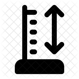 256x256 Measure Height Icon Of Glyph Style